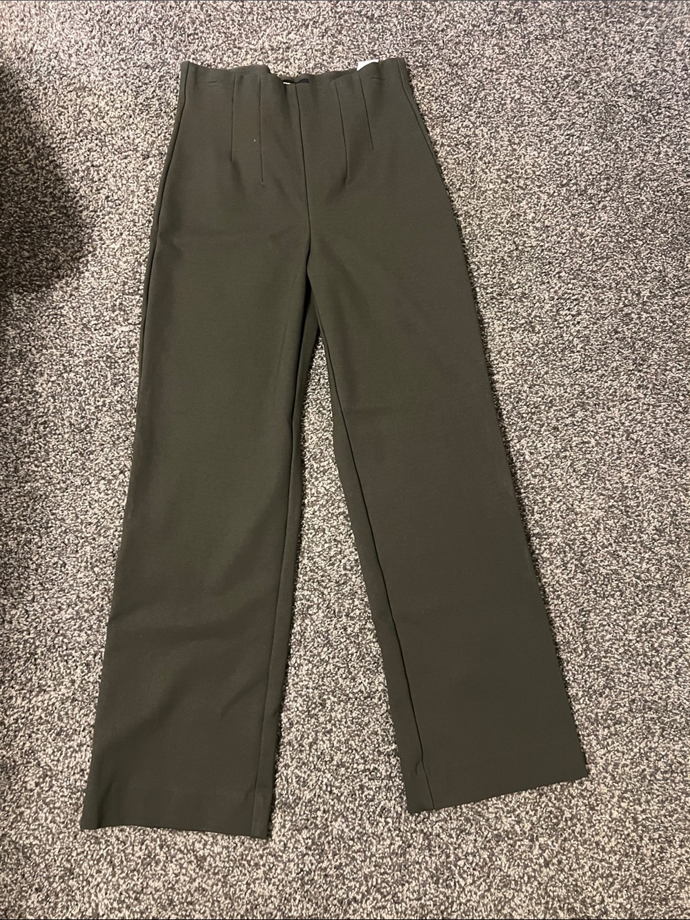 Banana Republic Ponte High-Rise straight dress pant in Olive Green